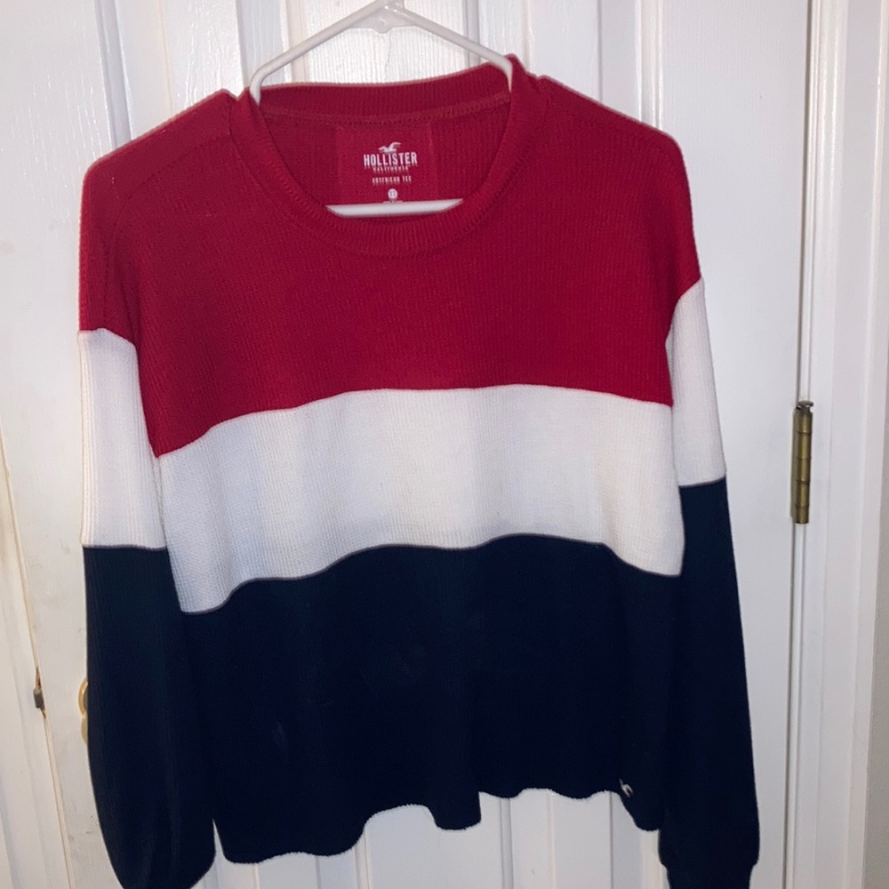 Red white and blue sweater